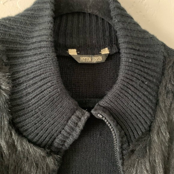 Evereve Jackets & Coats Black Fur Sweater Jacket Small Poshmark